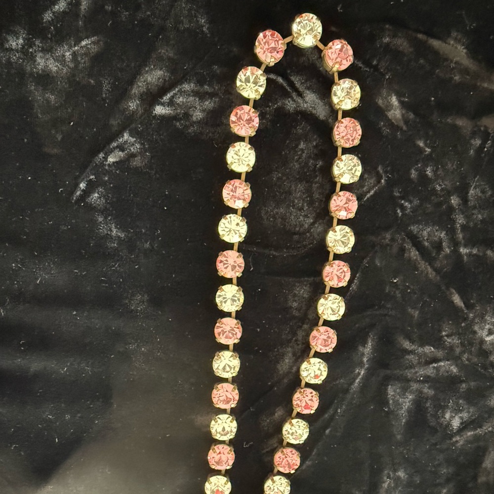 Pound and clear crystal necklace